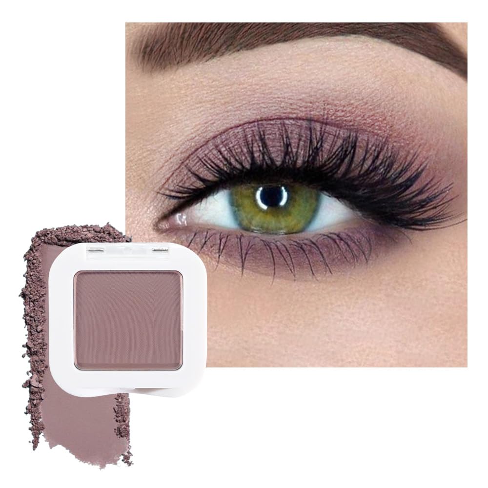 Matte Single Eye Shadow Palette Makeup, Matte Mauve Taupe Monochrome Eyeshadow For Old Women, Mini Single Pressed Pigmented Waterproof Sombras Para Ojos,Vegan, Talc, Paraben&Cruelty Free, 05
