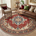 RELEANY Washable Area Rug, Round 6ft by RELEANY