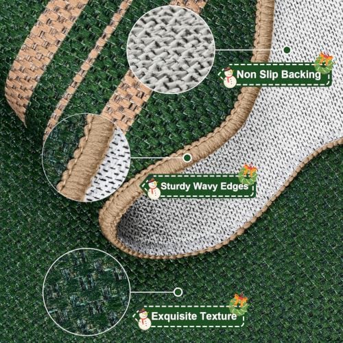 Scalloped 2x6 Christmas Runner Rug, Washable Rugs - Image 4