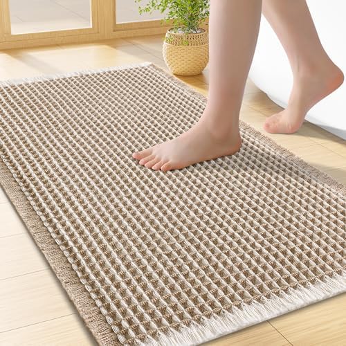 Smiry Waffle Bath Mat 24X16, Soft Absorbent Bathroom Rugs by Smiry