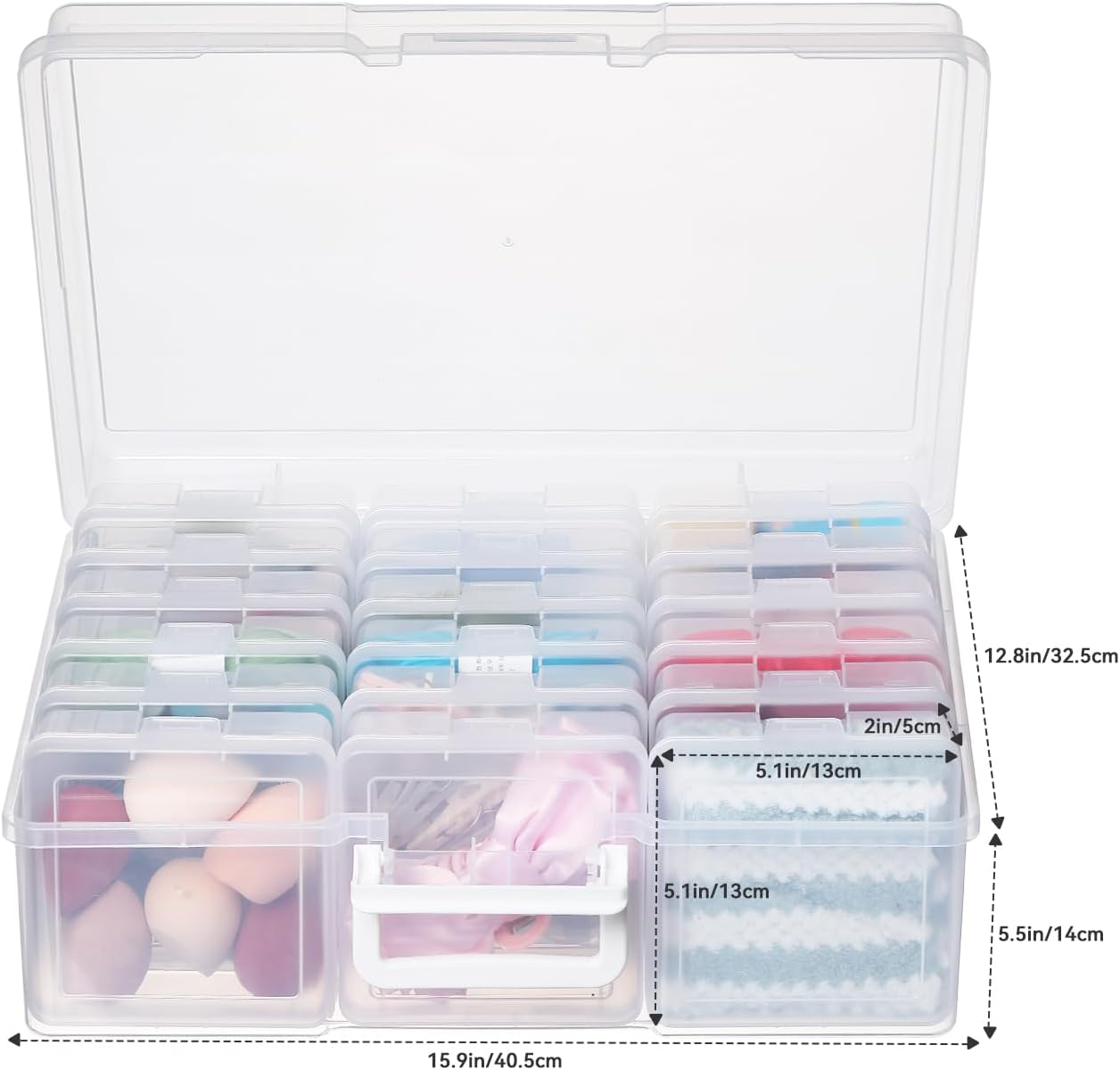 Plastic Storage Box Arts & Crafts Storage Boxes & Organizers With Large Storage Box Small Rectangular Plastic Container For Craft Storage (18 Pack Small -Clear)