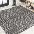 JONATHAN Y Moroccan Geometric Indoor Outdoor Square Area Rug 5X5 Black/Gray by JONATHANY