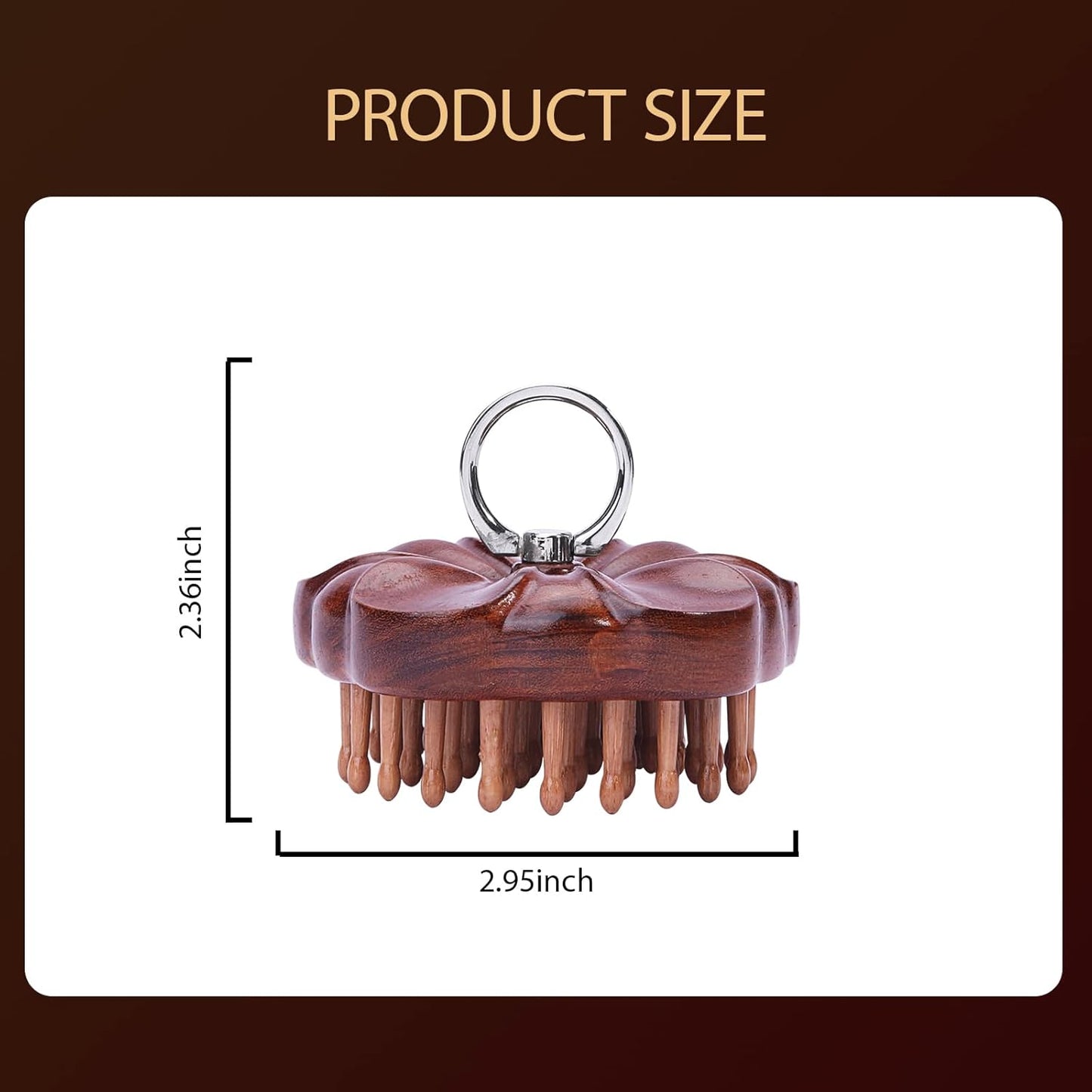 Wooden Scalp Massager for Hair Growth & Detangling - Wide Tooth Wooden Hair Brush with Body Massage Nodes, Stress Relief & Improved Blood Flow