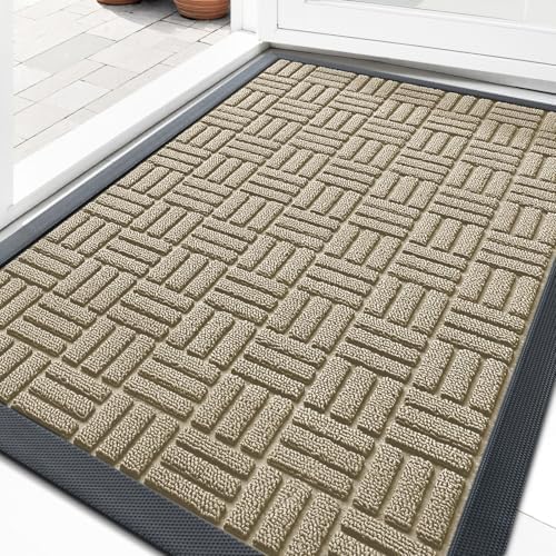 OLANLY Front Door Mat Outside Entrance 33x21, Heavy-Duty Rubber Doormat by OLANLY