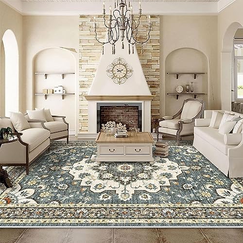 Large 9x12 Area Rug: Non-Slip Rug Vintage Distressed Indoor Accent Rugs by TOPRUUG