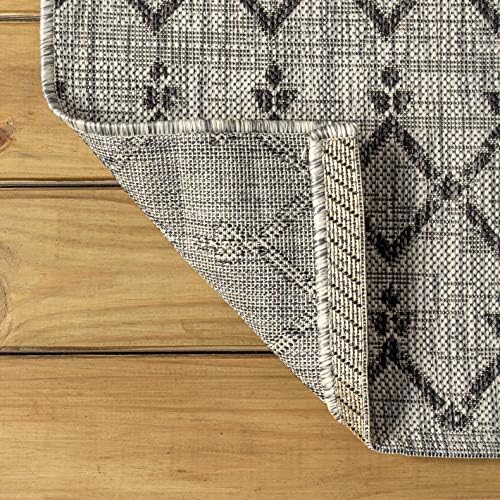 JONATHAN Y Moroccan Geometric Indoor Outdoor Round Area Rug 3 Ft Light - Image 6