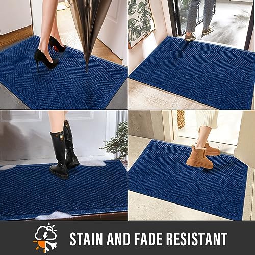 HIYARD Sturdy Front Door Mat, Absorbent Muddy Dirt Resist Welcome Door Mats - Image 5