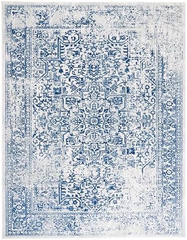 SAFAVIEH Evoke Area Rug 9x12, Large Ivory & Navy EVK256N - Image 2