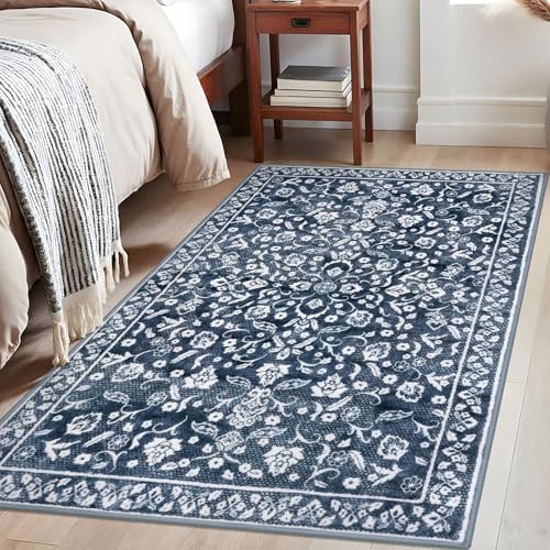 Vintage Washable Rugs for Entryway 4x6 Area Rug Non Slip Door Mat - Image 4