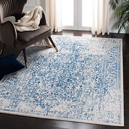 SAFAVIEH Evoke Area Rug 4x6, Ivory & Navy EVK256N by Unknown