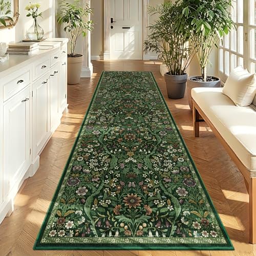 3x10 Floral Runner Rug for Hallway Washable Kitchen Runner Rug - Image 4