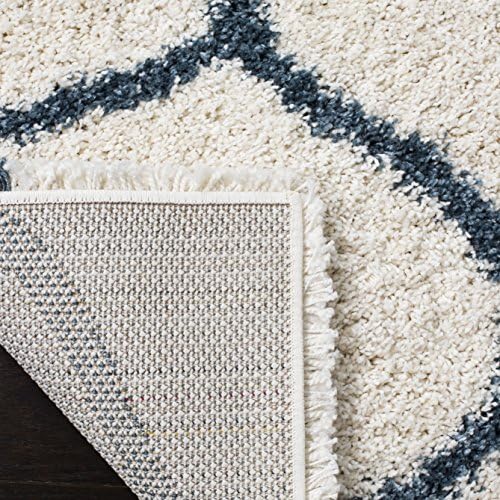 SAFAVIEH Hudson Shag Runner Rug 2'3"x16', Plush Ivory & Steel Blue SGH280T - Image 5