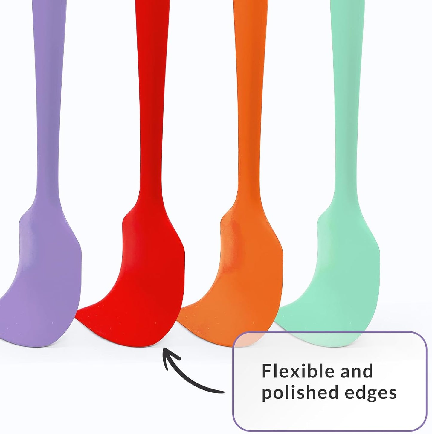 Elihome Classic Silicone Spoonula - Non-Stick Heat Resistant Silicone Scraper Spatula for Mixing, Serving, Scraping, Stirring, and More - 11 Inch, Red