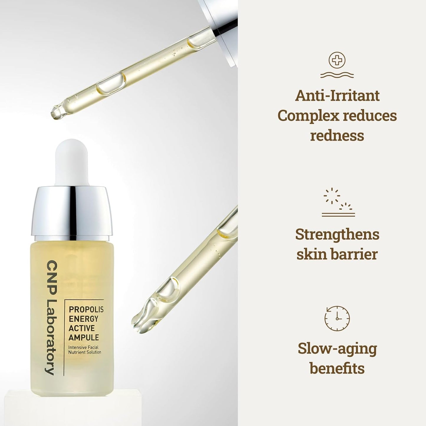 CNP Honey Glow Serum - Hyaluronic Acid & Propolis for Hydrating, Anti-Aging, Centella Soothing Serum, for Sensitive Skin, Korean Skin Care (0.5 fl. oz)