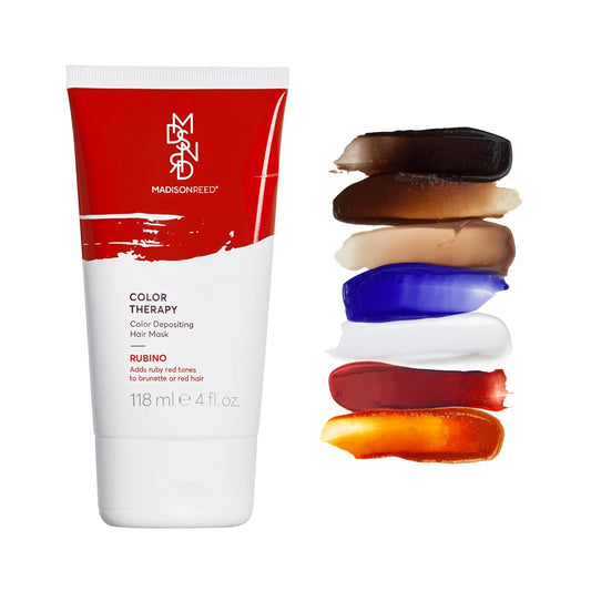 Madison Reed Color Therapy, Rubino, Color Depositing Hair Mask & Deep Conditioning Treatment, Intensely Hydrating, Refreshes Color & Tone, Keratin & Argan Oil, 4 Fl Oz (118 mL)