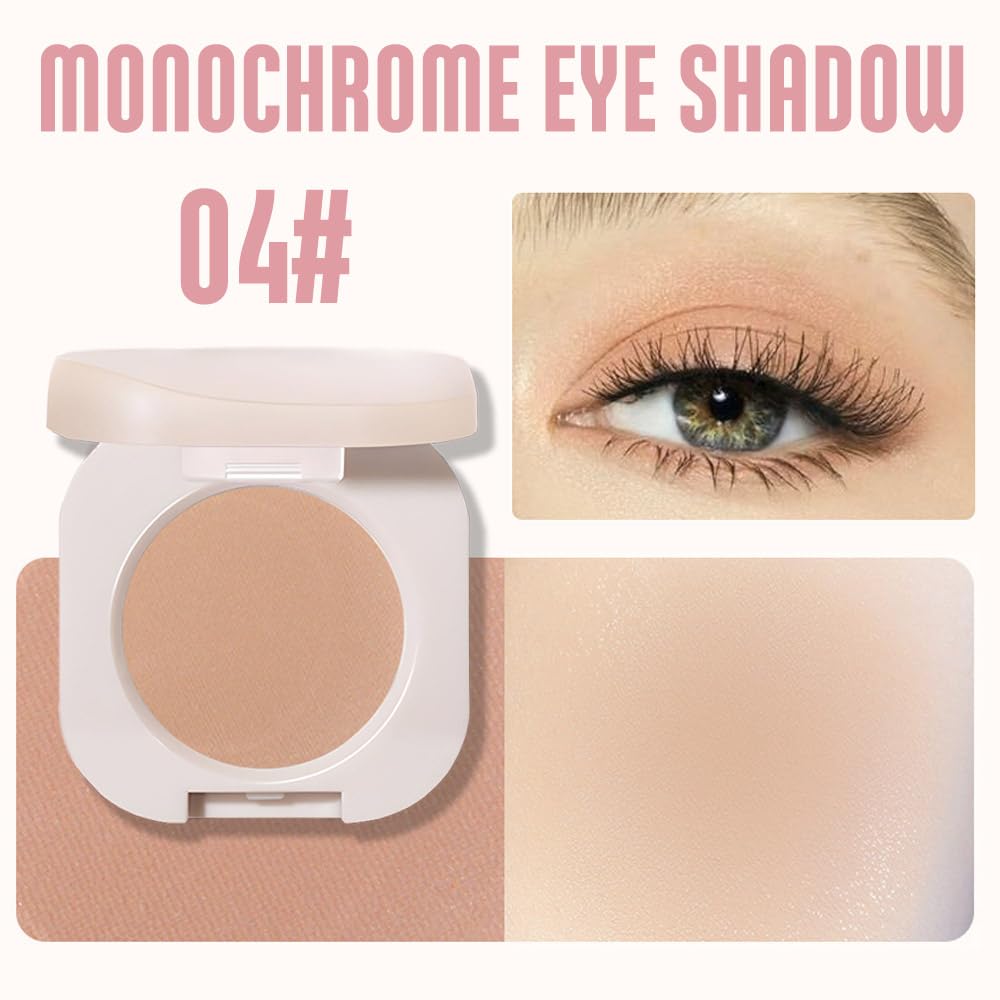 Pressed Single Matte Eyeshadow Palette Makeup, Matte Burly Wood eyeshadow For Women, Pigmented Waterproof Sombras Para Ojos, Single Pressed Powder Vegan, Talc, Paraben & Cruelty Free(04)