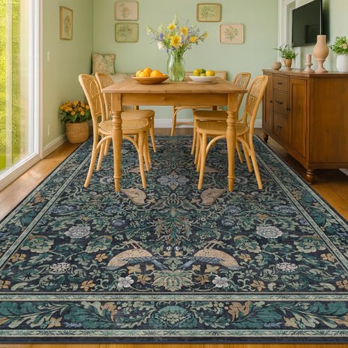 Moody Floral 6x9 Boho Living Room Rug - Image 3