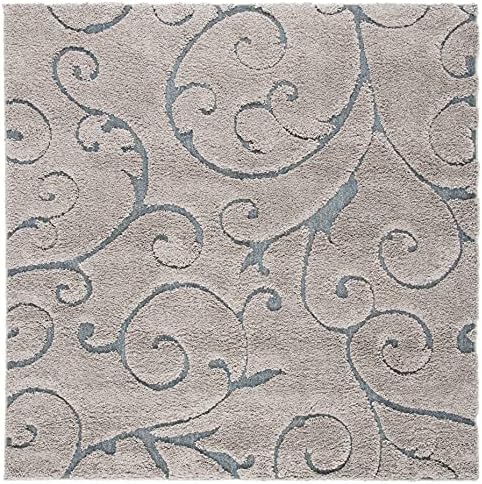 SAFAVIEH Florida Shag Square Rug 10', Soft Grey & Light Blue SG455-1160 - Image 2