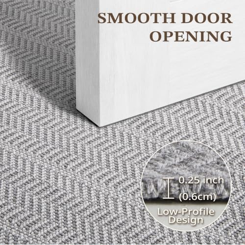 MatEssenz 2-Piece Kitchen Rugs Set, Faux Linen Woven Textured Washable Kitchen - Image 4