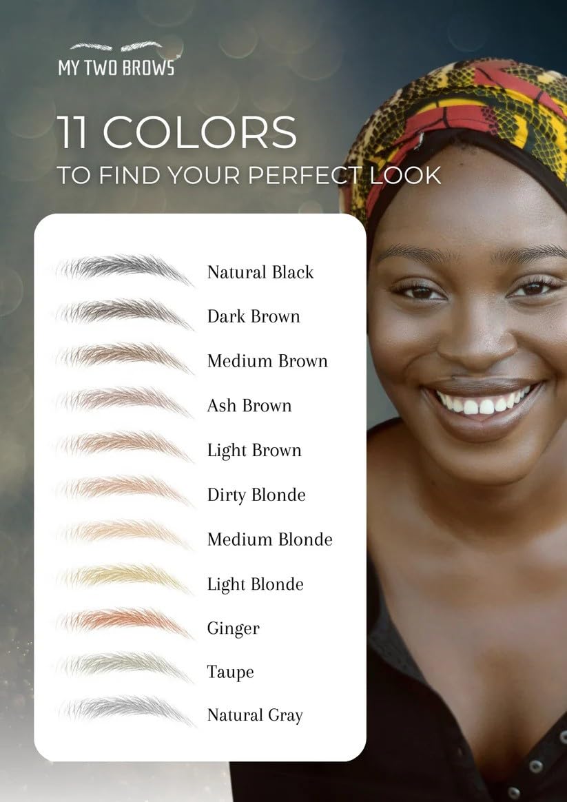 (10 pairs) Medium Brown Temporary Eyebrow Tattoo - Extra Small Size - Waterproof & Smudgeproof - Everyday Brow Style Eyebrow Stickers - Sheet Lasts up to 30 Days - Won't Work on Existing Brows