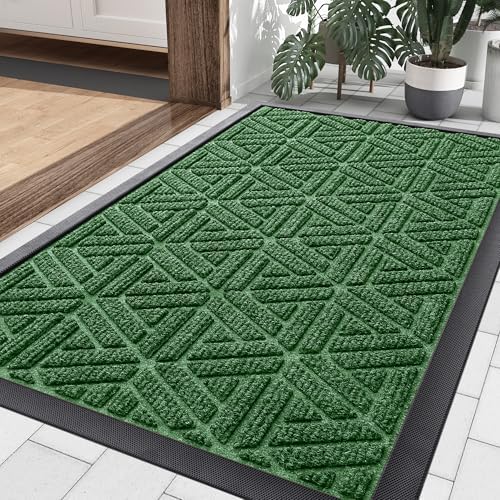 Smiry Front Door Mat Outside Entrance, Low Profile Rubber Doormat by Smiry