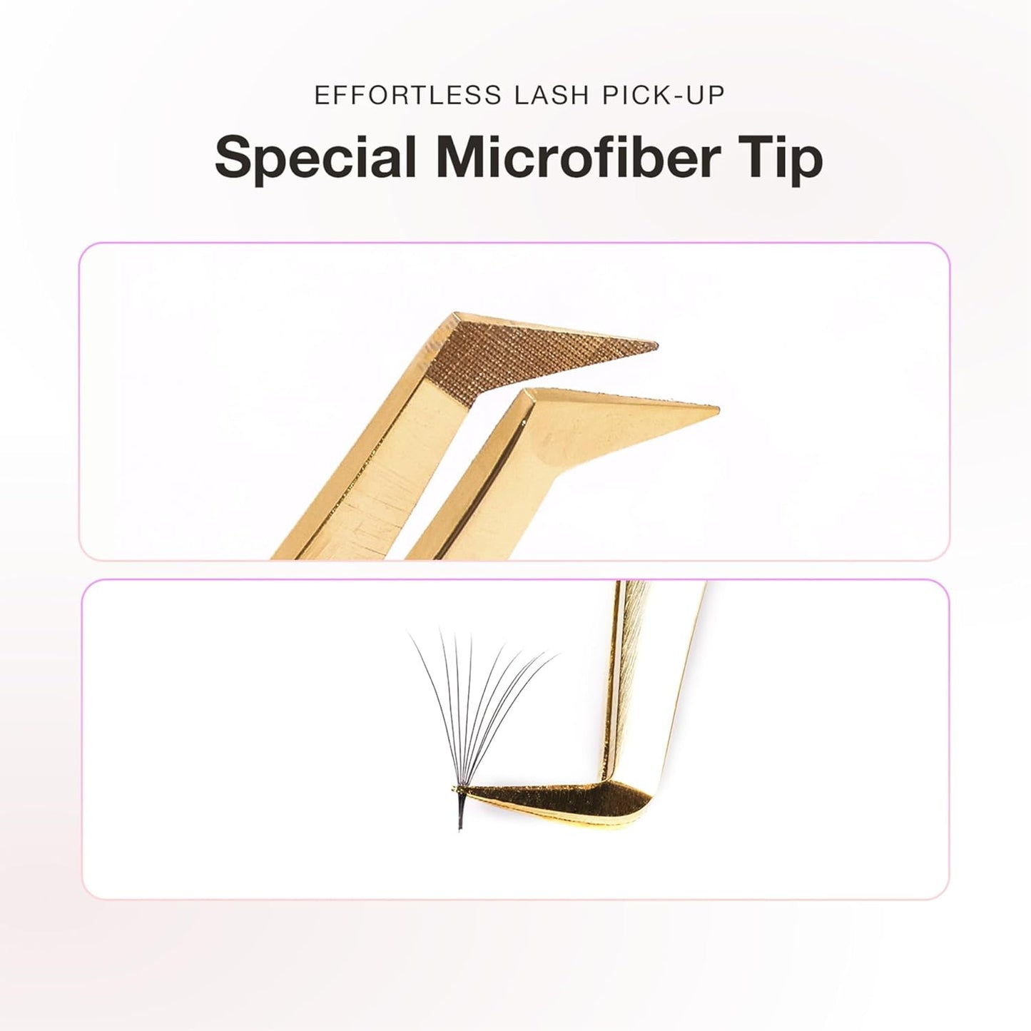 Curacoro Lash Tweezer - Professional & Precision Fiber Tip Grip Lash Tweezers for Eyelash Extensions, Multi Shapes & Purposes Tweezers for Volume, Isolation & Classic Lashes (Silver, Volumizer)