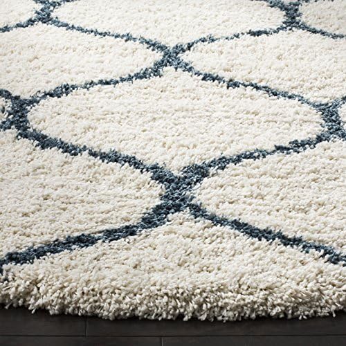 SAFAVIEH Hudson Shag Square Rug 3', Plush Ivory & Steel Blue SGH280T - Image 4
