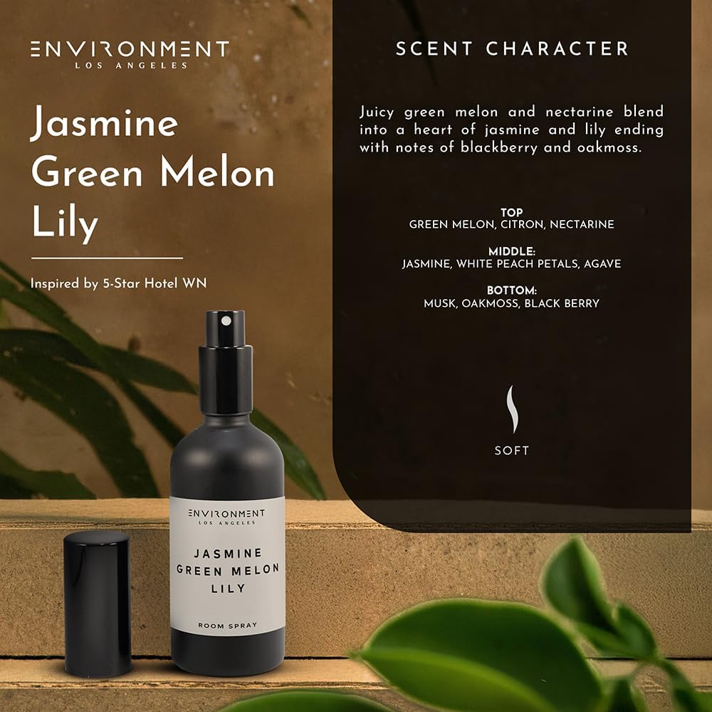 Stone Candles Environment Inspired by 5-Star Hotels WN Room Spray, 100ml Air Freshener (Jasmine | Green Melon | Lily) Home Fragrance Accessories, Room Perfume, Room Deodorizer, Vegan & Cruelty-Free