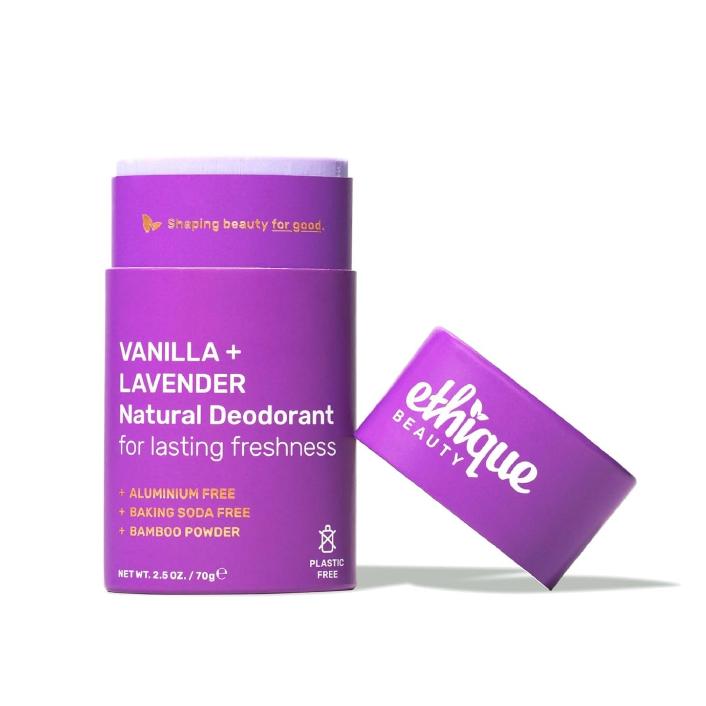 Ethique Beauty Vanilla & Lavender Deodorant Stick for Men & Women - Aluminum-Free, Plastic-Free, Vegan, Cruelty-Free, Eco-Friendly, 2.5 oz