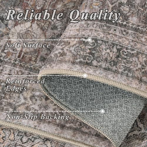 Schweek 6x9 Area Rug Washable Neutral Rug Non Slip - Image 5
