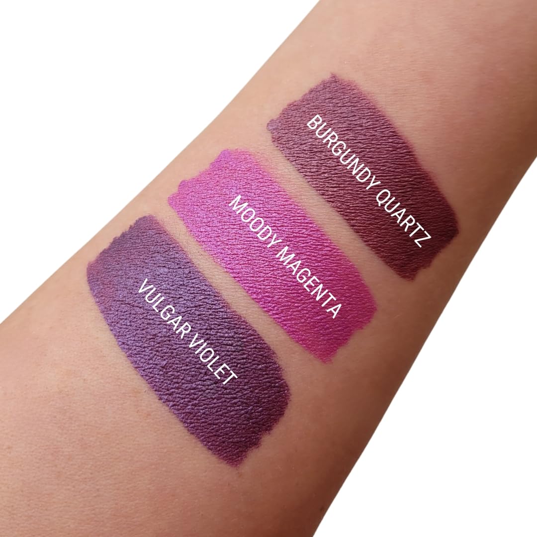 Aromi Metallic Liquid Lipstick | Chestnut Rose Lip Color with Shimmery Finish, Long-lasting + Long Wear, Smudge Proof, Waterproof, Vegan, Cruelty-free (Burgundy Quartz)