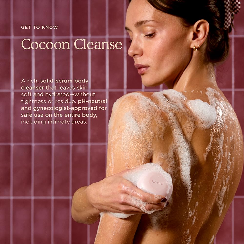 HANNI Cocoon Cleanse Serum with Shea Butter, Soap-Free Body Wash, Hydrating Cleanser with Eucalyptus, 3.7 oz (4 Pack)