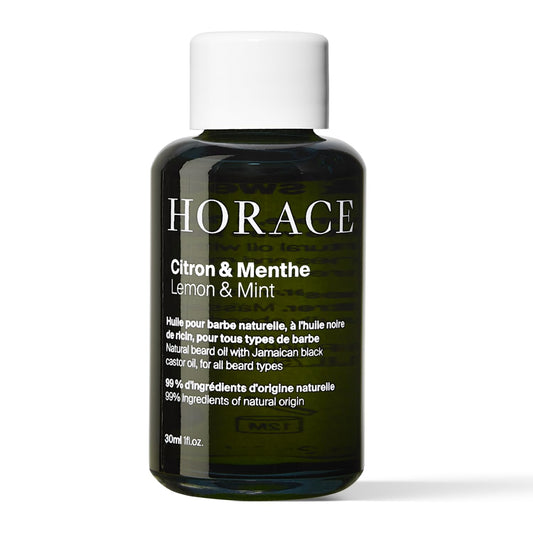 HORACE Lemon & Mint Beard Oil for Men - Conditioner with Argan Oil - Gentle Beard Care for All Skin Types - Citrus, Aromatic Scent, 1 fl.oz