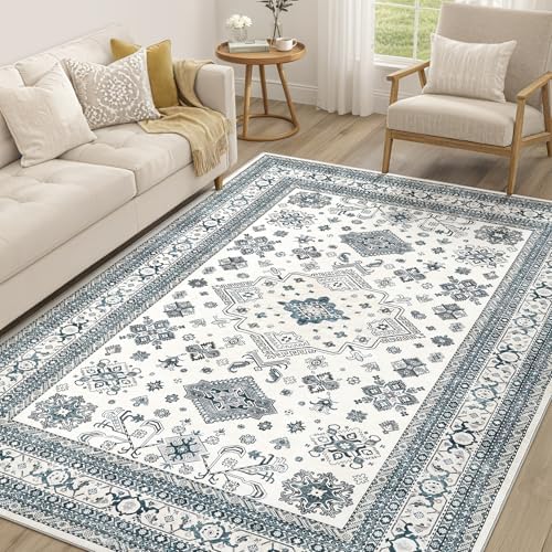 cotiled 6x9 Area Rug for Living Room, Traditional, Powder Blue by COTILED