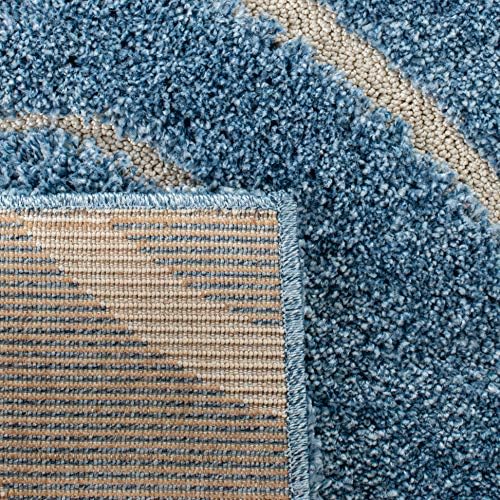 SAFAVIEH Florida Shag Accent Rug 2'3"x4', Light Blue & Cream SG455-6011 - Image 4