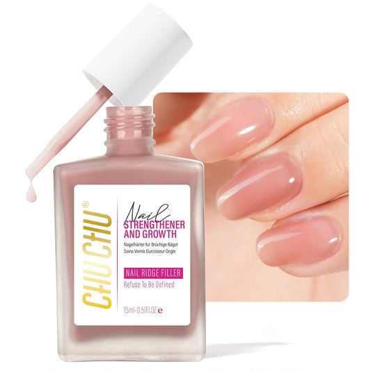 Nail Repair Strengthener for Women: 8 in 1 Coral Pink Protein Nail Hardener Extra Strong and Growth - Natural Nail Polish for Weak and Damaged Nails 15ml