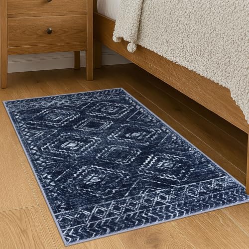 KILOCOCO Entryway Rug 2x3 Washable Rug Door Mat Indoor, Dark Blue - Image 4