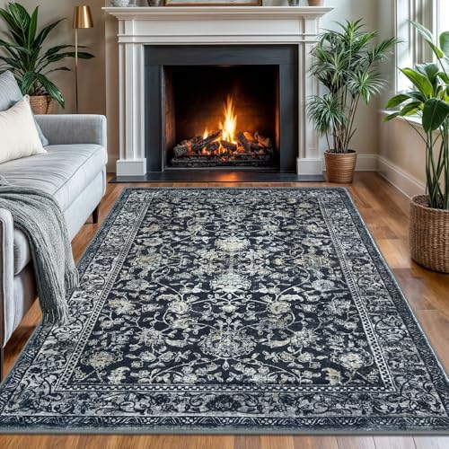 KILOCOCO Area Rug 4x6 Entryway Rug Washable Rugs, Midnight Navy by Kilococo