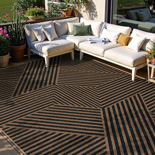 Lahome Modern Geometric Easy Jute Carpet, 6x9 Area Rugs - Image 3