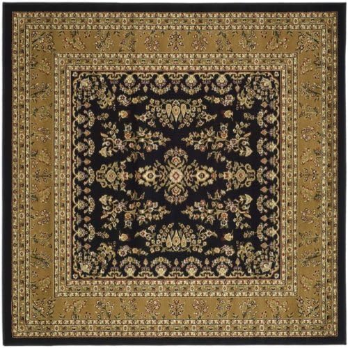 SAFAVIEH Lyndhurst Square Rug 6', Traditional Black & Tan LNH331D - Image 3
