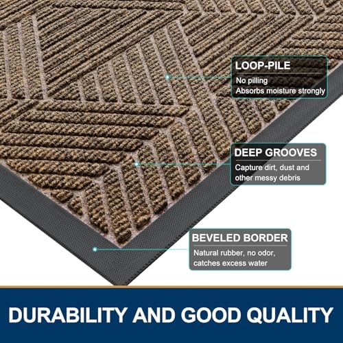 Smiry Half Circle Front Door Mat Outside Entrance, Rubber Doormat - Image 4