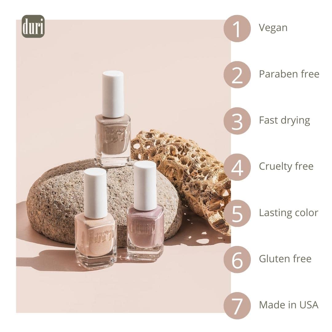 duri Nail Polish, 178 All that Glitters, Festive and Stylish Gold Glitter, Semi-Sheer Coverage, Lasting, Quick Drying, 0.45 Fl Oz