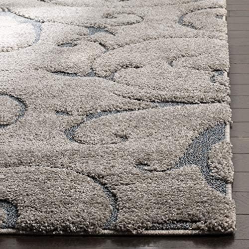 SAFAVIEH Florida Shag Rug 4'x6', Soft Plush Grey & Light Blue SG455-1160 - Image 5