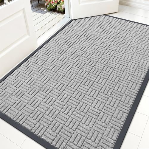 OLANLY Front Door Mat Outside Entrance 59x34, Heavy-Duty Rubber Doormat by OLANLY