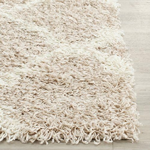 SAFAVIEH Dallas Shag Accent Rug 2'3"x4', Soft Plush Beige & Ivory SGD257D - Image 3