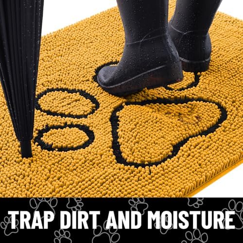 Smiry Dog Door Mat for Muddy Paws, Absorbent Non Slip Dirt Trapper - Image 2