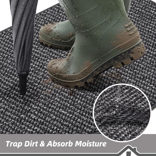 BEQHAUSE Dirt Trapper Door Mat 17" x 30" Half Circle Non Slip - Image 3