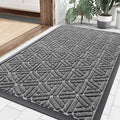 Smiry Front Door Mat Outside Entrance, Low Profile Rubber Doormat by Smiry