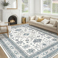cotiled 8x10 Area Rug for Living Room, Traditional, Powder Blue by COTILED