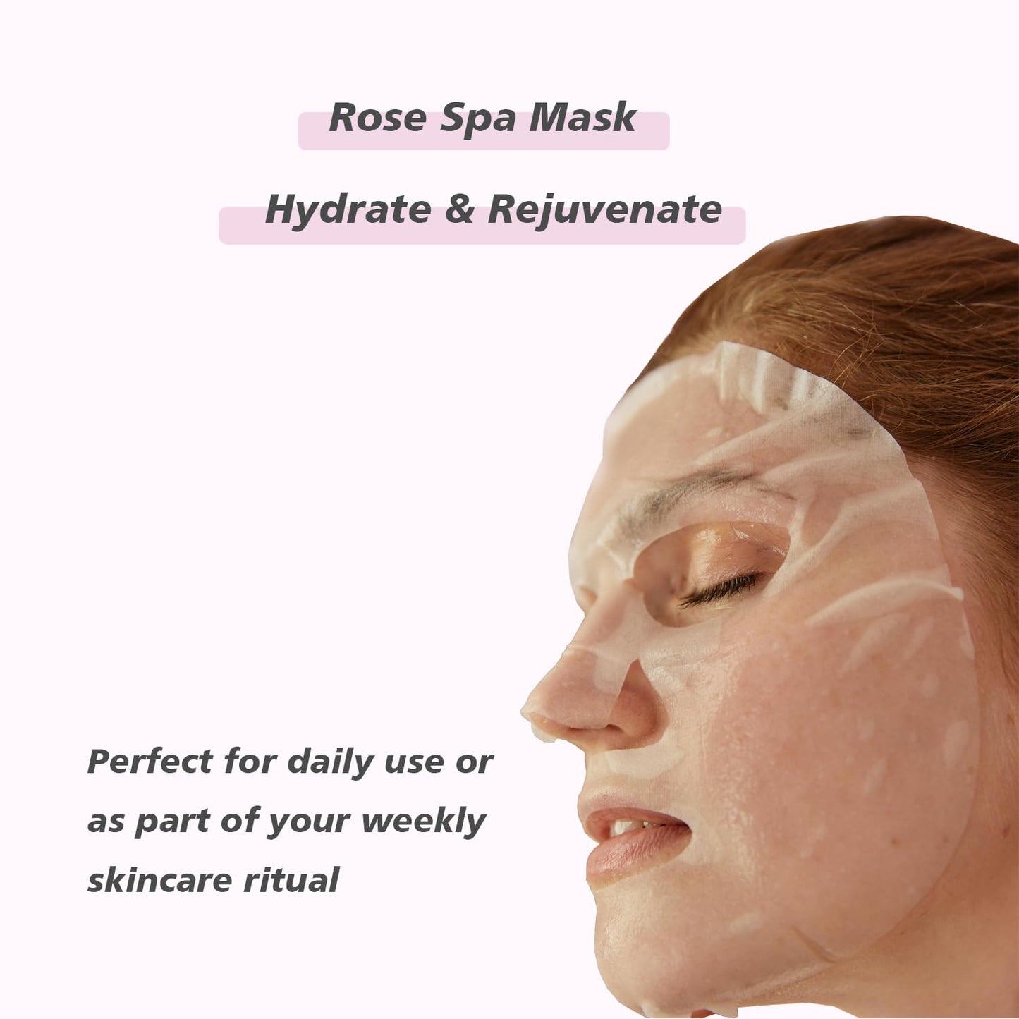 Face Masks Skincare Rose Moisturizing Facial Mask, Pack of 10 Hydrating Beauty Rose Sheet Masks for All Skin Types Spa Gift for Women Facial Mask Sheet